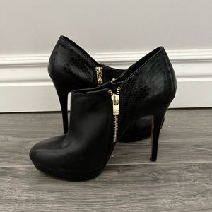 Michael kors platform snakeskin booties